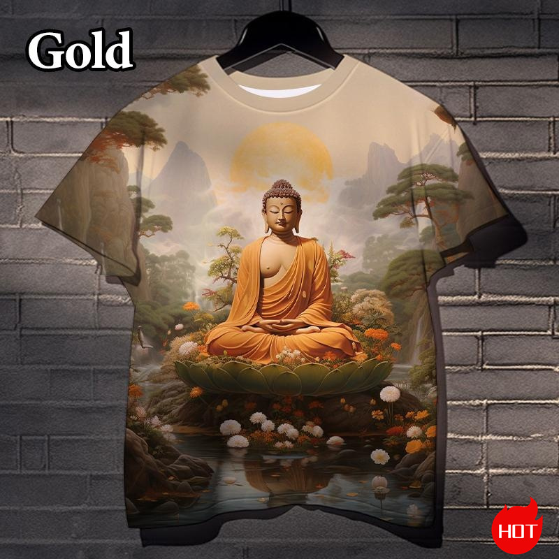Summer Clothing India - Harajuku 3D Print Buddha Sakyamuni Buddhist