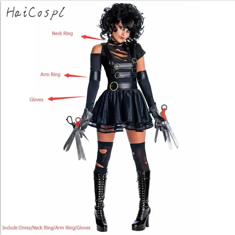 Romper Playsuit Women - 2026 Movie Edward Scissorhands Cosplay Costumes