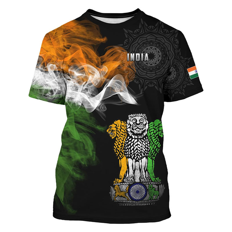 Summer Clothing India - India Flag Print T-shirt Men's Clothing
