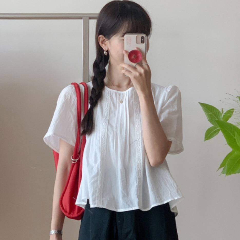 Sweet Style Lace Trim Blouse W - огляд і ціна Summer Clothing For Teens