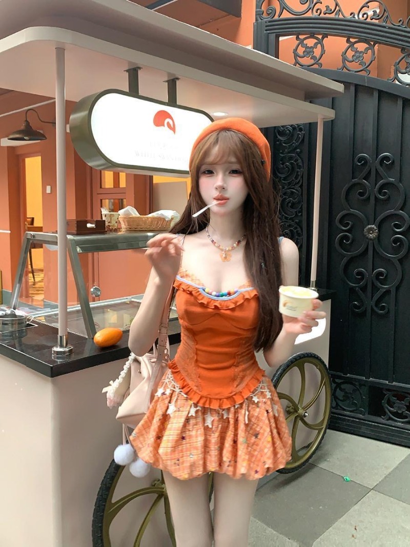 Summer New Orange Dopamine Swe - огляд і ціна Summer Clothing Women Sale
