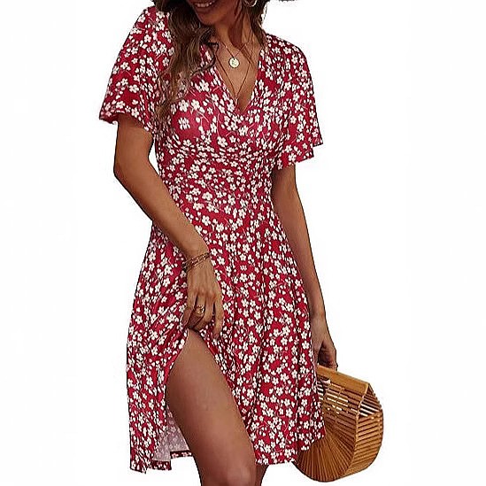 Women's Sleeveless Floral Wrap - огляд і ціна Sundress Midi Floral