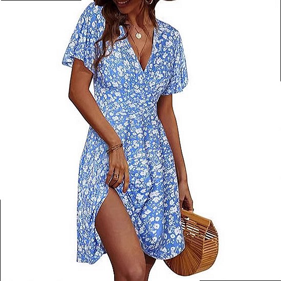 Women's Sleeveless Floral Wrap - огляд і ціна Sundress Midi Floral