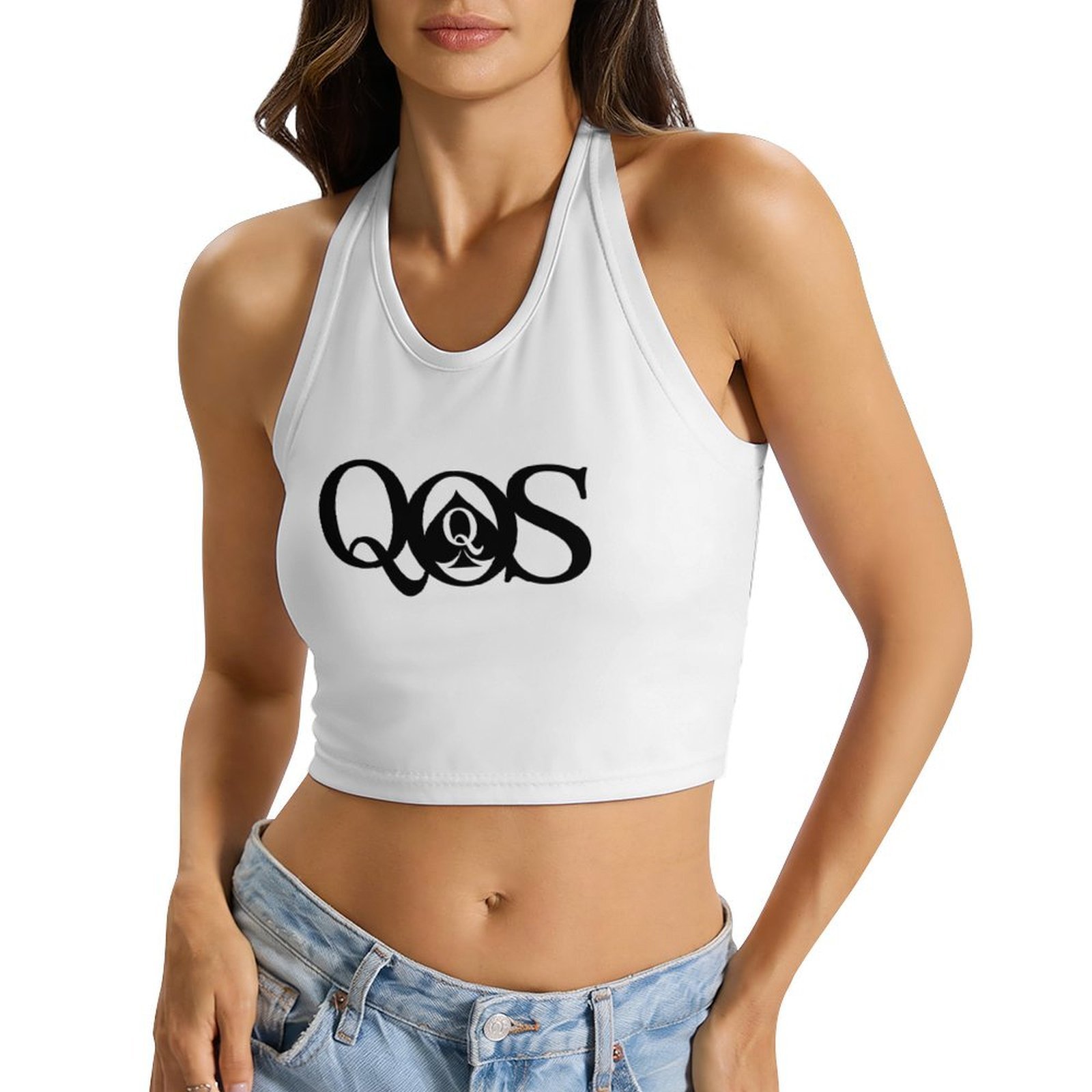 Women's QOS Print Tie Halter T - огляд і ціна Halter Neck Top
