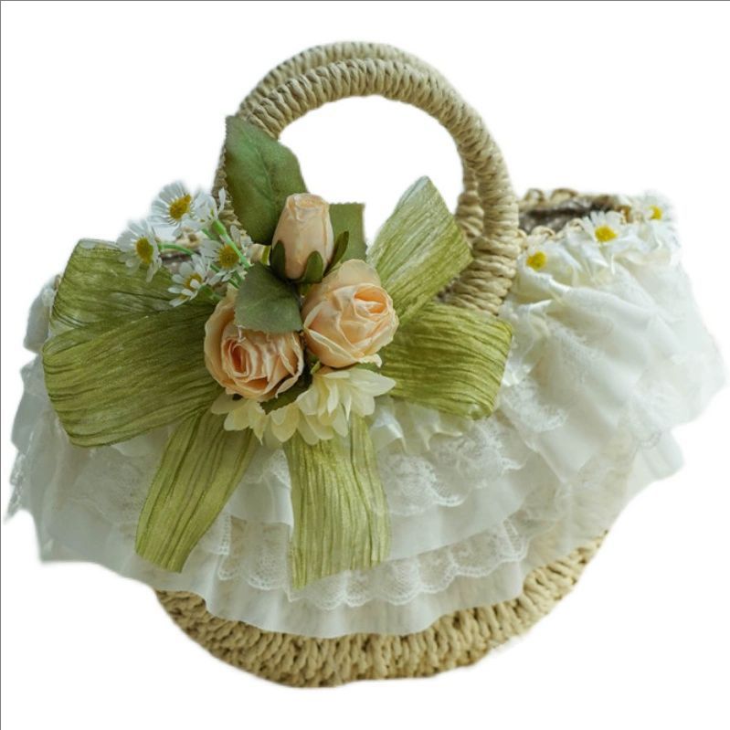 Country-style Lolita lace stra - огляд і ціна Beach Bag Straw