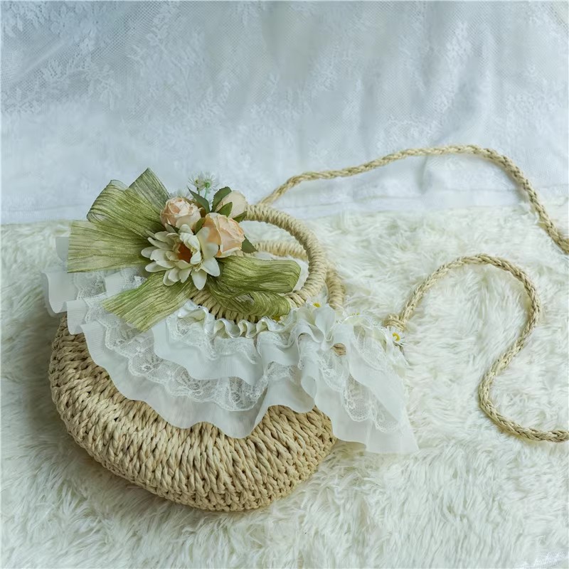 Country-style Lolita lace stra - огляд і ціна Beach Bag Straw