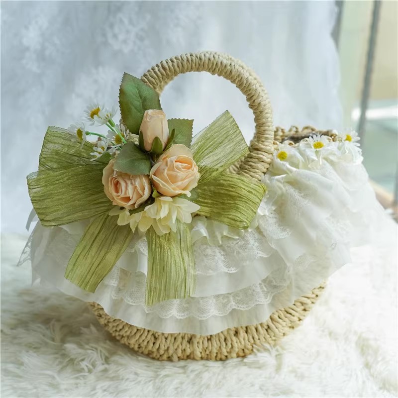 Country-style Lolita lace stra - огляд і ціна Beach Bag Straw