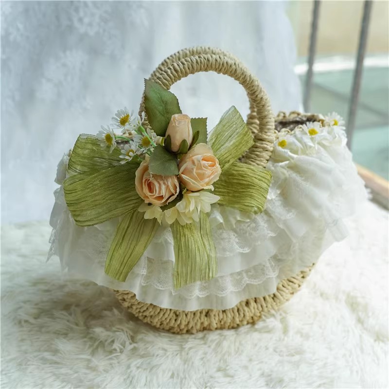Country-style Lolita lace stra - огляд і ціна Beach Bag Straw