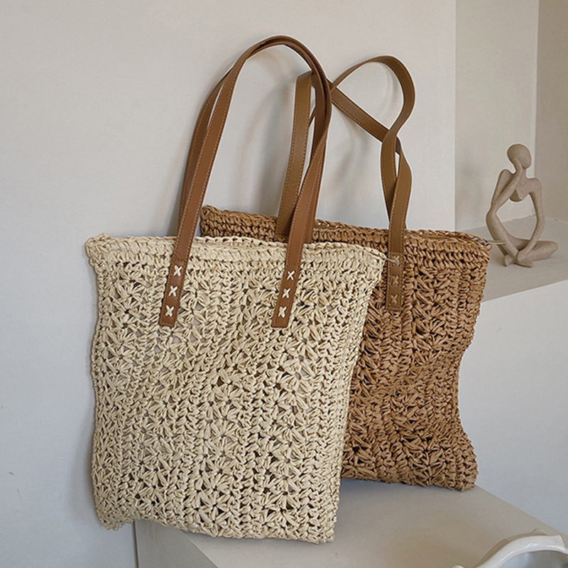 Square Hollow Straw Beach Bag  - огляд і ціна Beach Bag Straw