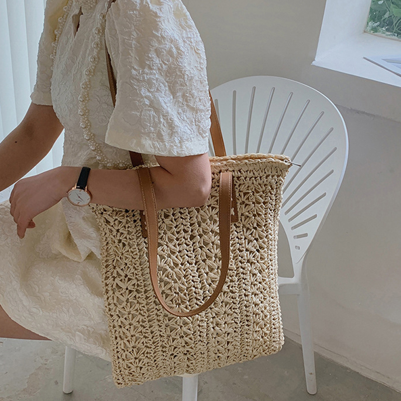 Square Hollow Straw Beach Bag  - огляд і ціна Beach Bag Straw