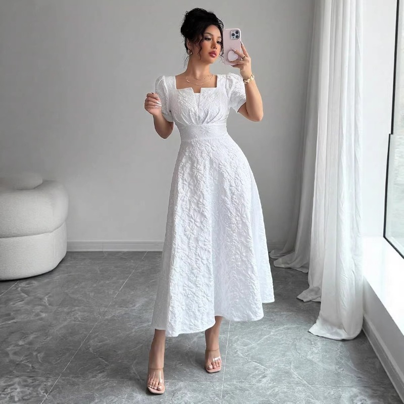 Women White Embossed Floral Mi - огляд і ціна Sundress Midi Floral