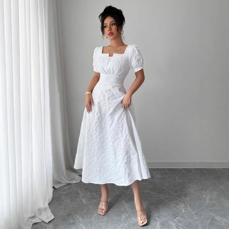 Women White Embossed Floral Mi - огляд і ціна Sundress Midi Floral