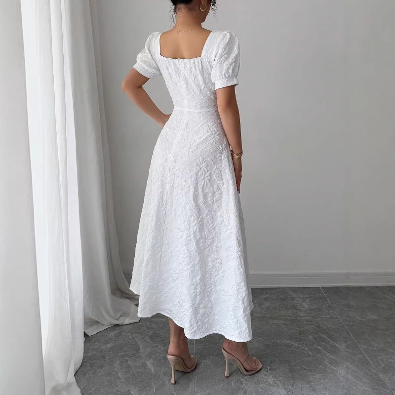 Women White Embossed Floral Mi - огляд і ціна Sundress Midi Floral