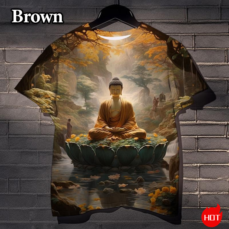 Harajuku 3D Print Buddha Sakya - огляд і ціна Summer Clothing India