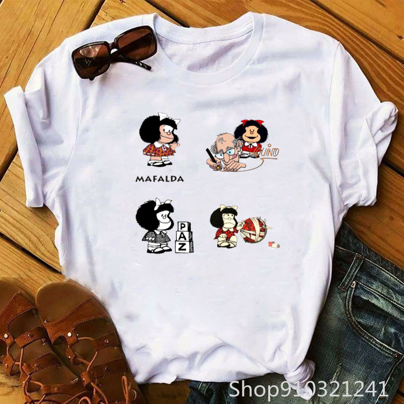 Rock Roll Mafalda tshirt Funny - огляд і ціна Summer Clothing For Teens