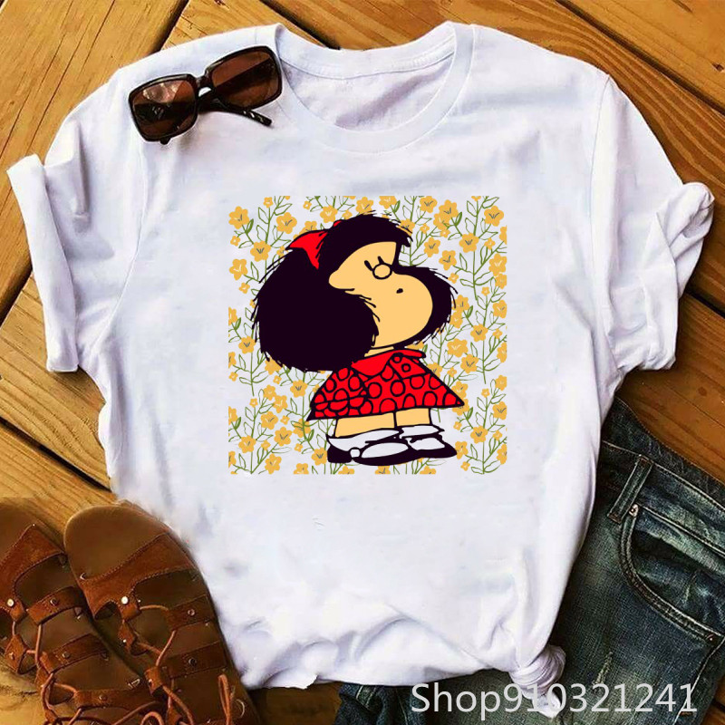 Rock Roll Mafalda tshirt Funny - огляд і ціна Summer Clothing For Teens