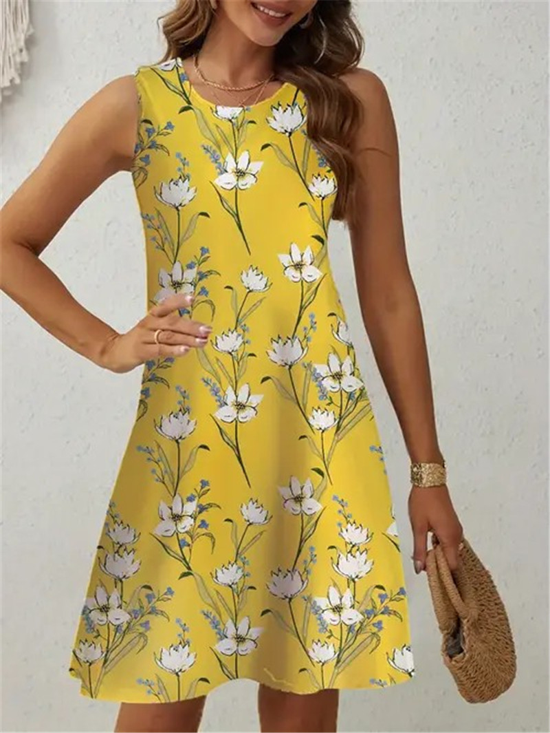 Yellow Floral Dress Women Slee - огляд і ціна Soft Summer Yellow Clothing