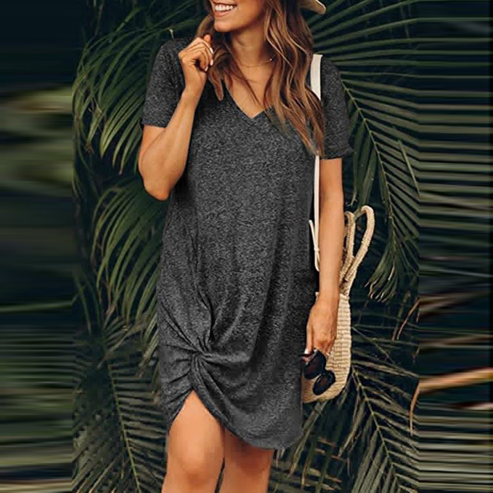 Casual Twist Hem Dress Women H - огляд і ціна Summer Clothing Essentials Women