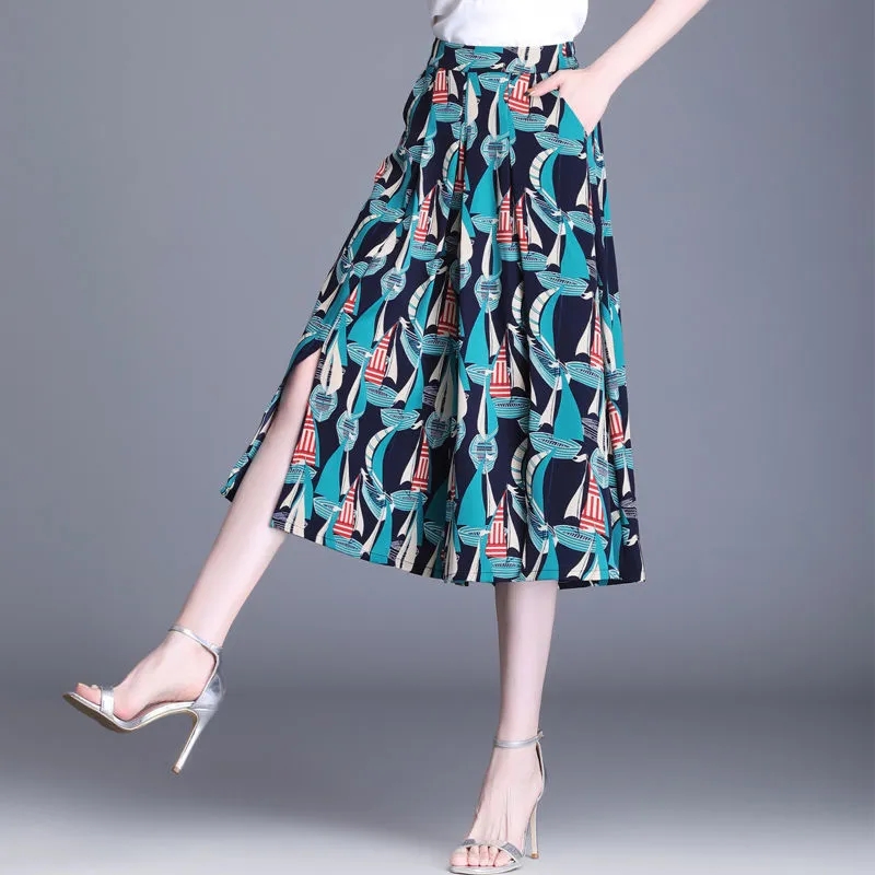 Summer New Thin Print Pants Lo - огляд і ціна Palazzo Pant Wide