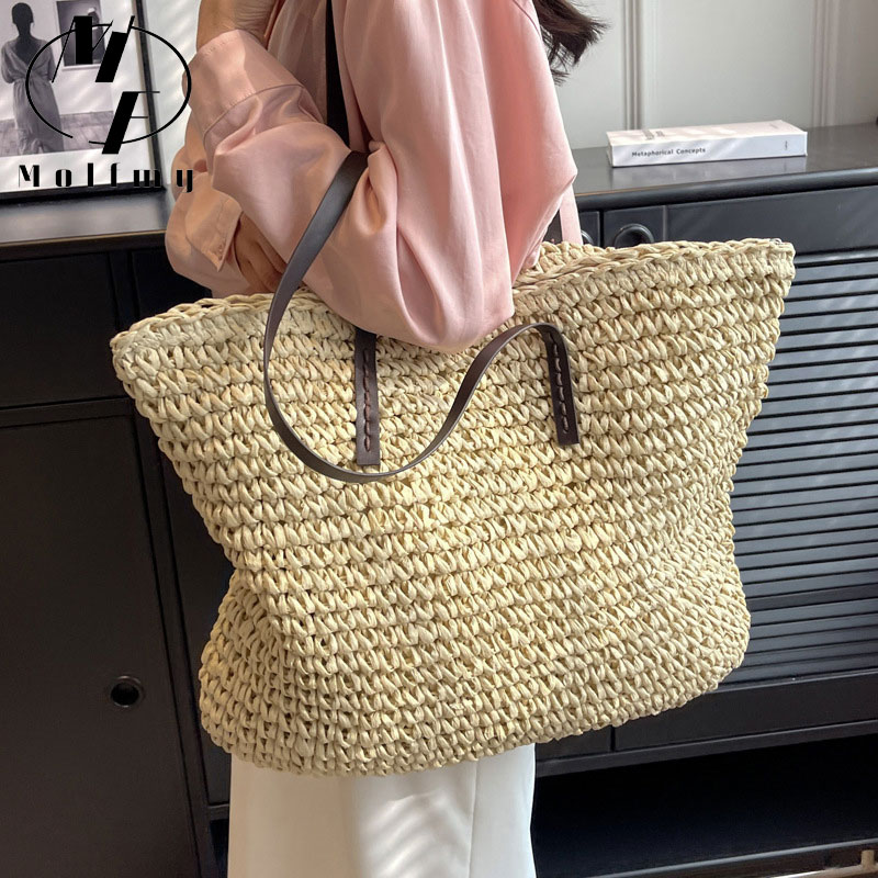 Straw Woven Tote Bags Casual L - огляд і ціна Beach Bag Straw