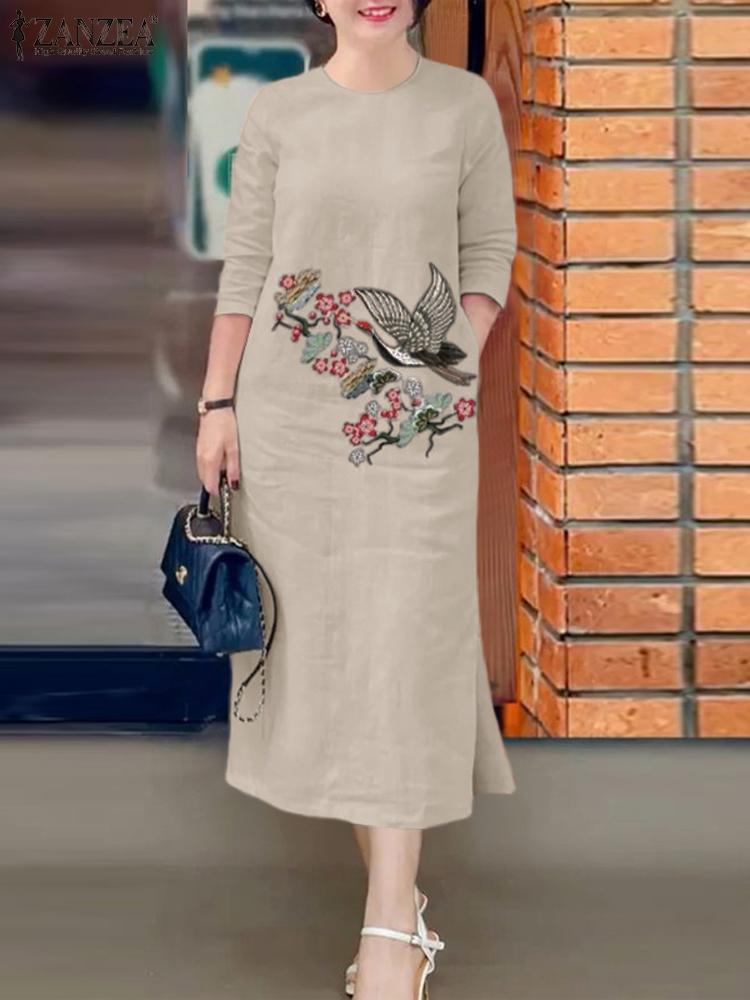 ZANZEA Women Vintage Embroider - огляд і ціна Sundress Midi Floral