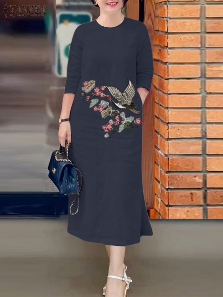 ZANZEA Women Vintage Embroider - огляд і ціна Sundress Midi Floral
