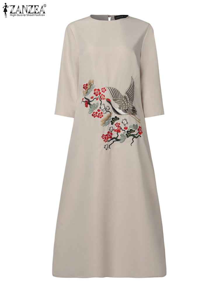 ZANZEA Women Vintage Embroider - огляд і ціна Sundress Midi Floral