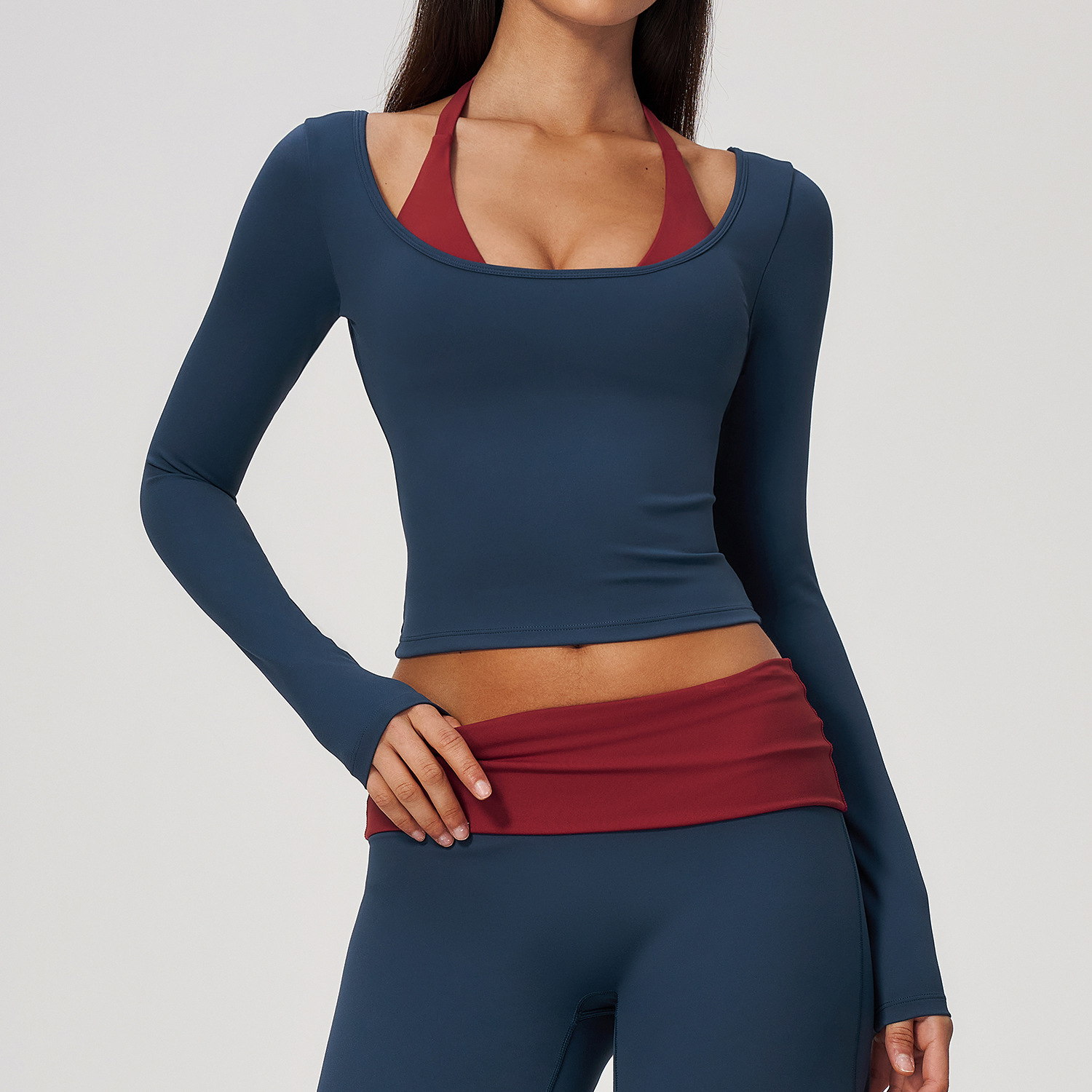 2-in-1 Fake Two Piece Halter Y - огляд і ціна Halter Neck Top