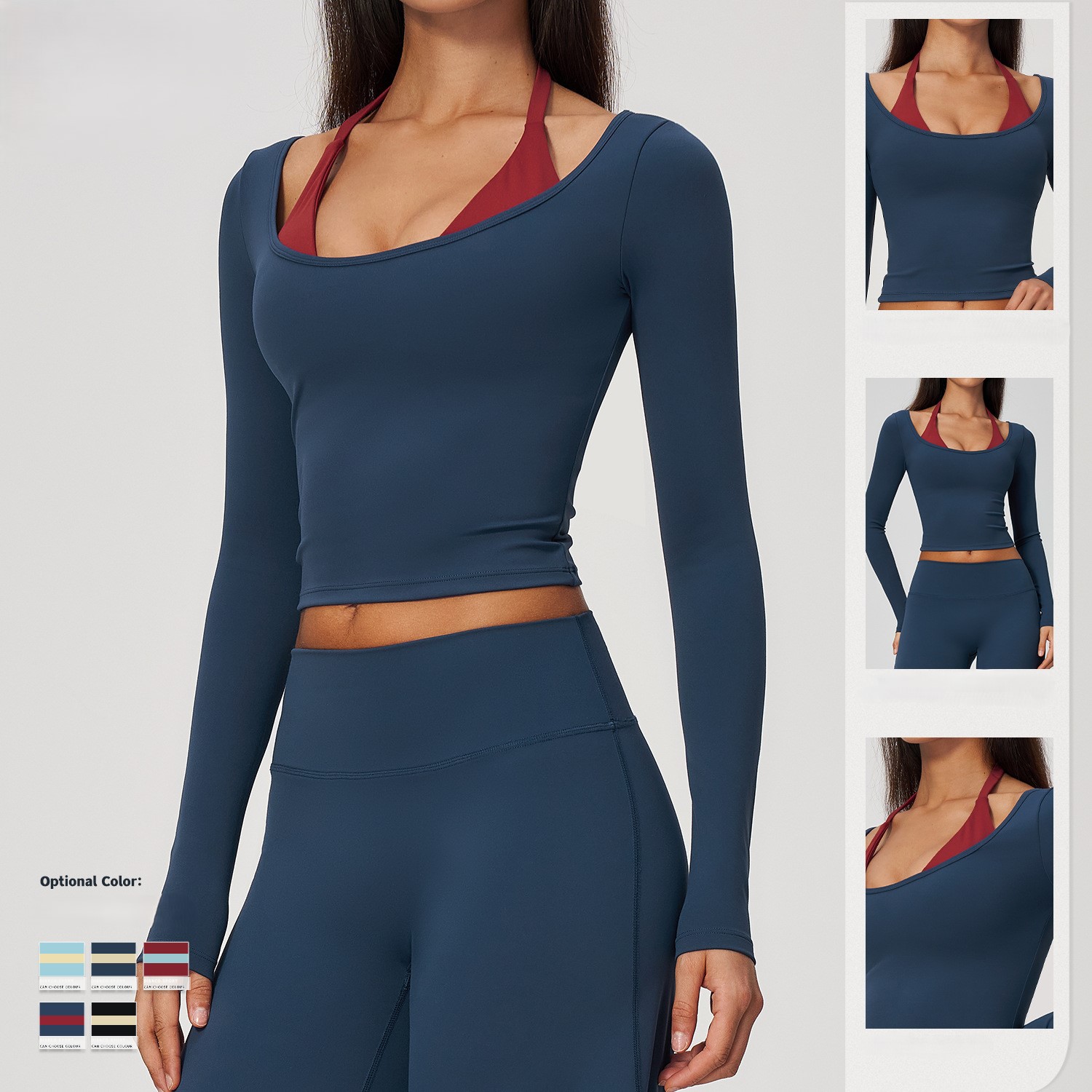 2-in-1 Fake Two Piece Halter Y - огляд і ціна Halter Neck Top