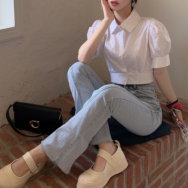 Korean Summer Puff sleeve Whit - огляд і ціна Summer Clothing For Teens