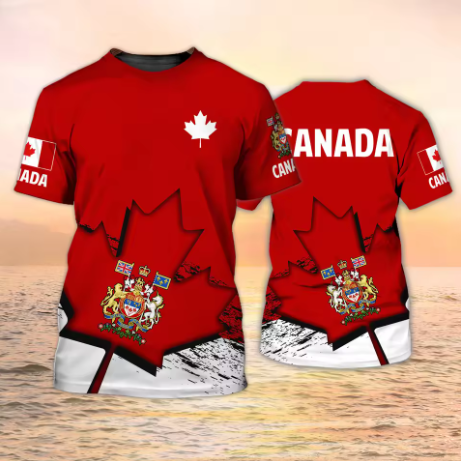 Canada T-Shirts Canadian Flag  - огляд і ціна Summer Clothing Women Canada
