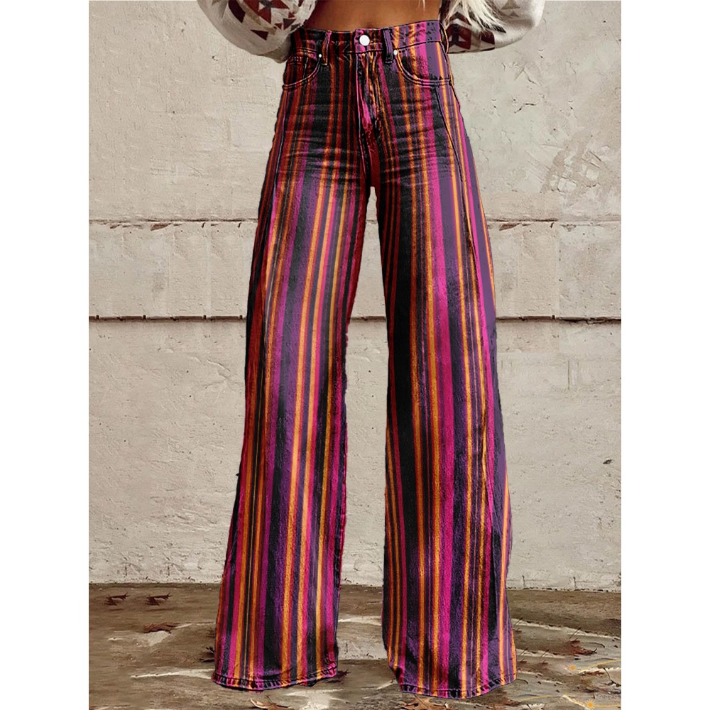 Retro Stripe Flare Pants for W - огляд і ціна Palazzo Pant Wide