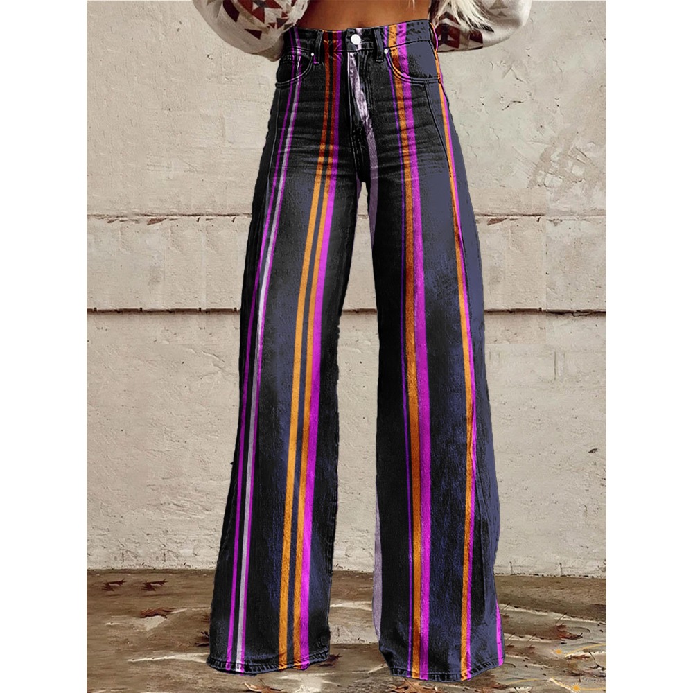 Retro Stripe Flare Pants for W - огляд і ціна Palazzo Pant Wide