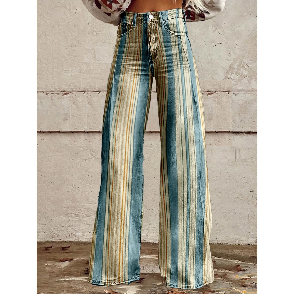 Retro Stripe Flare Pants for W - огляд і ціна Palazzo Pant Wide