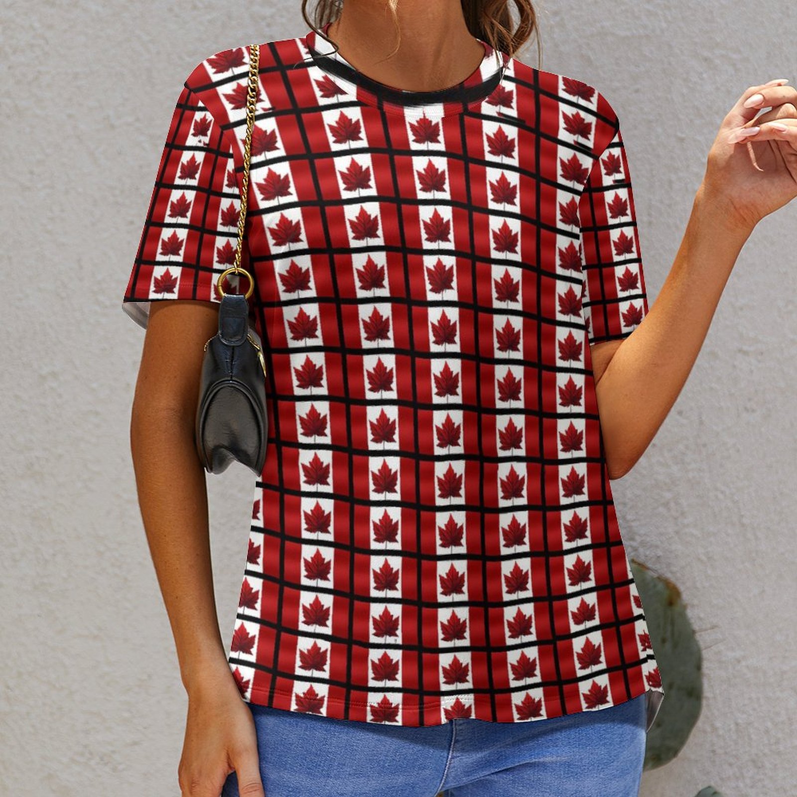 Big Size Flags Print T Shirts  - огляд і ціна Summer Clothing Women Canada