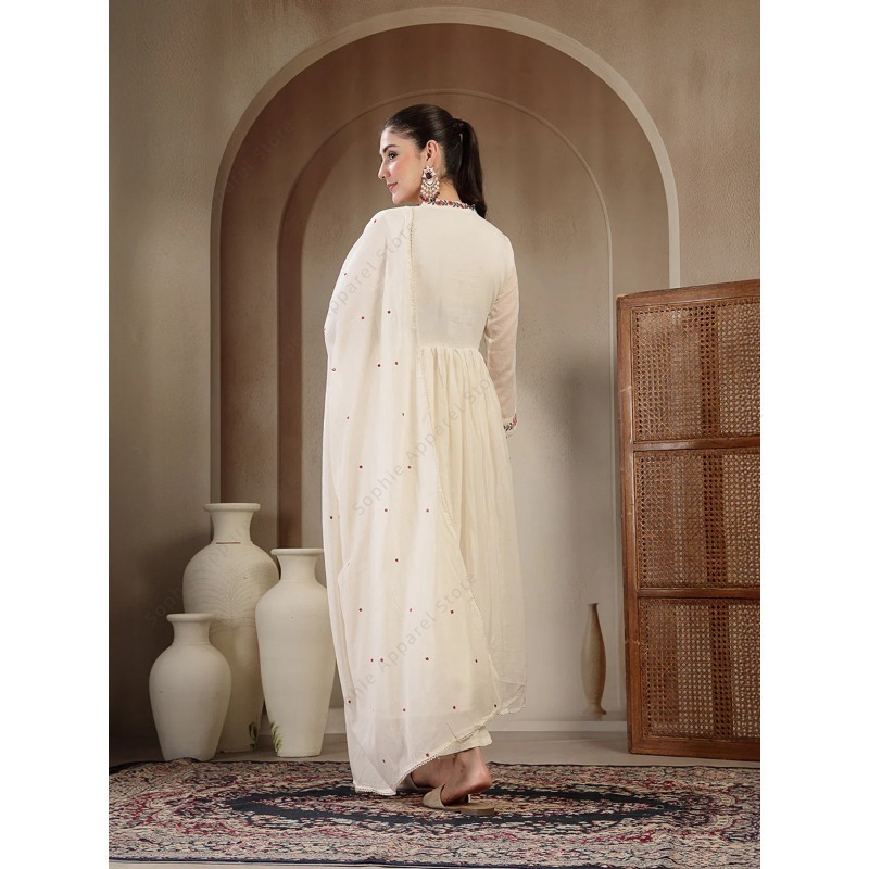White Cotton Anarkali Kurti Se - огляд і ціна Summer Clothing India