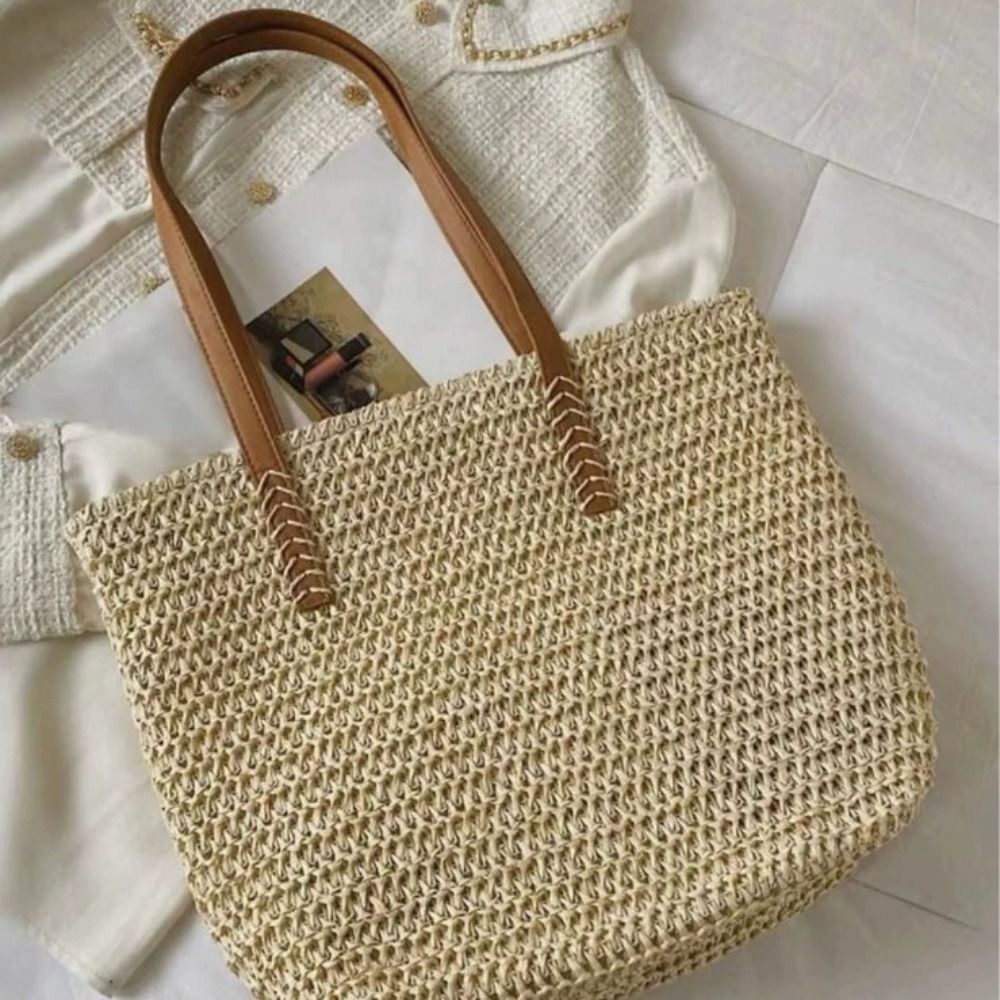 Cute Solid Color Weave Straw T - огляд і ціна Beach Bag Straw