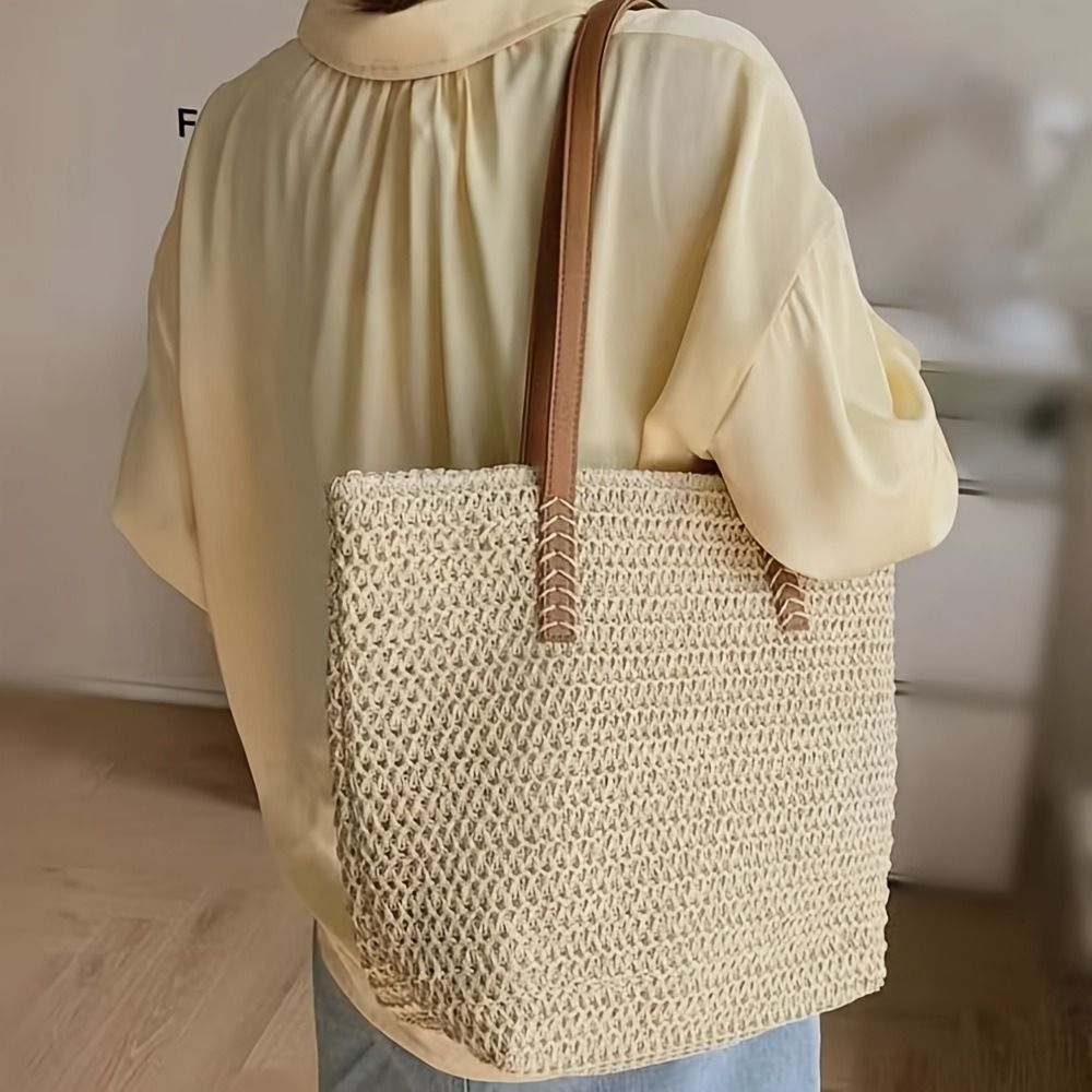 Cute Solid Color Weave Straw T - огляд і ціна Beach Bag Straw