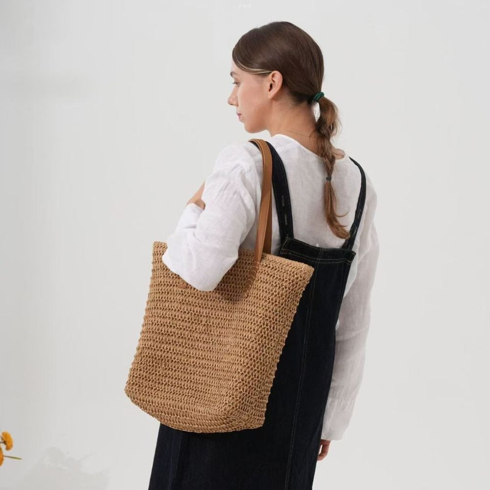Cute Solid Color Weave Straw T - огляд і ціна Beach Bag Straw