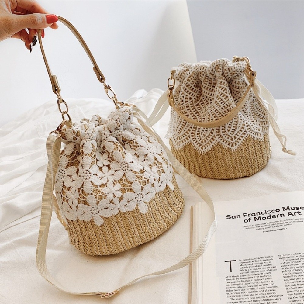 Portable Lace Straw Shoulder B - огляд і ціна Beach Bag Straw