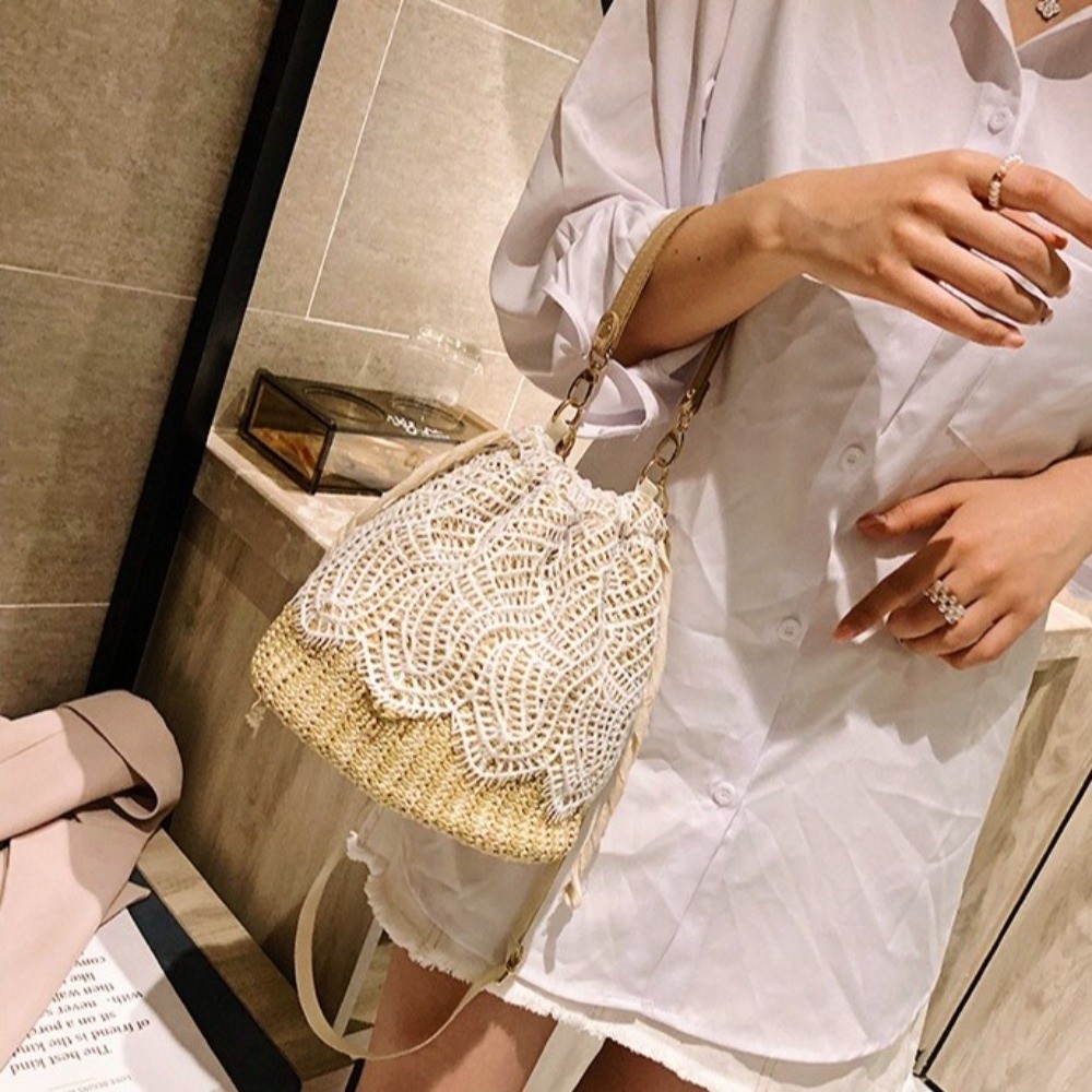 Portable Lace Straw Shoulder B - огляд і ціна Beach Bag Straw