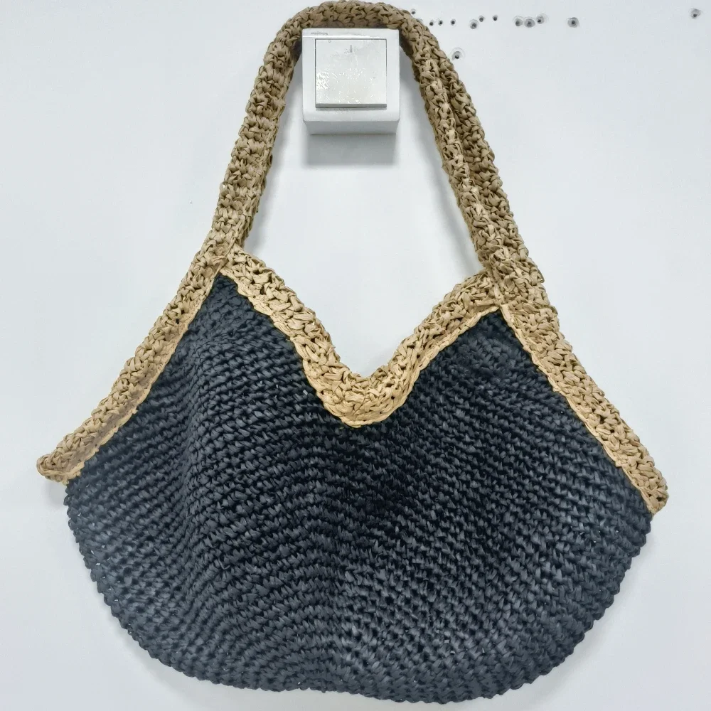 Colorblock Straw Woven Tote Ba - огляд і ціна Beach Bag Straw