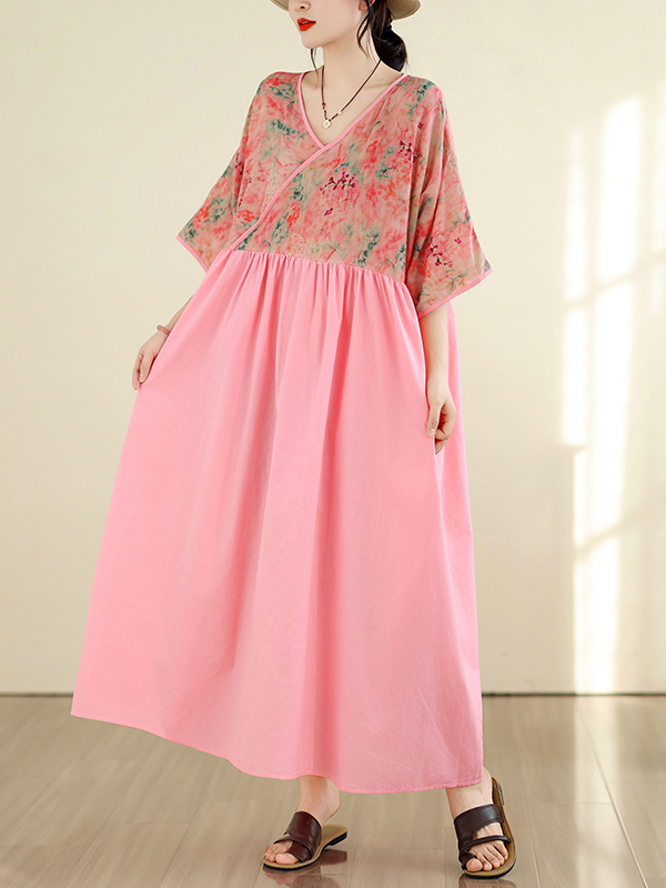 Retro Style Cotton Linen V-Nec - огляд і ціна Summer Clothing New Look
